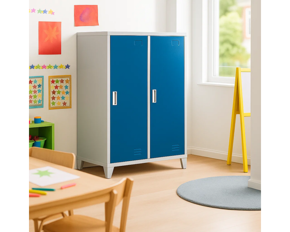 Метален шкаф Метален шкаф Carmen CR-1605-2 JZ - сив / син 3