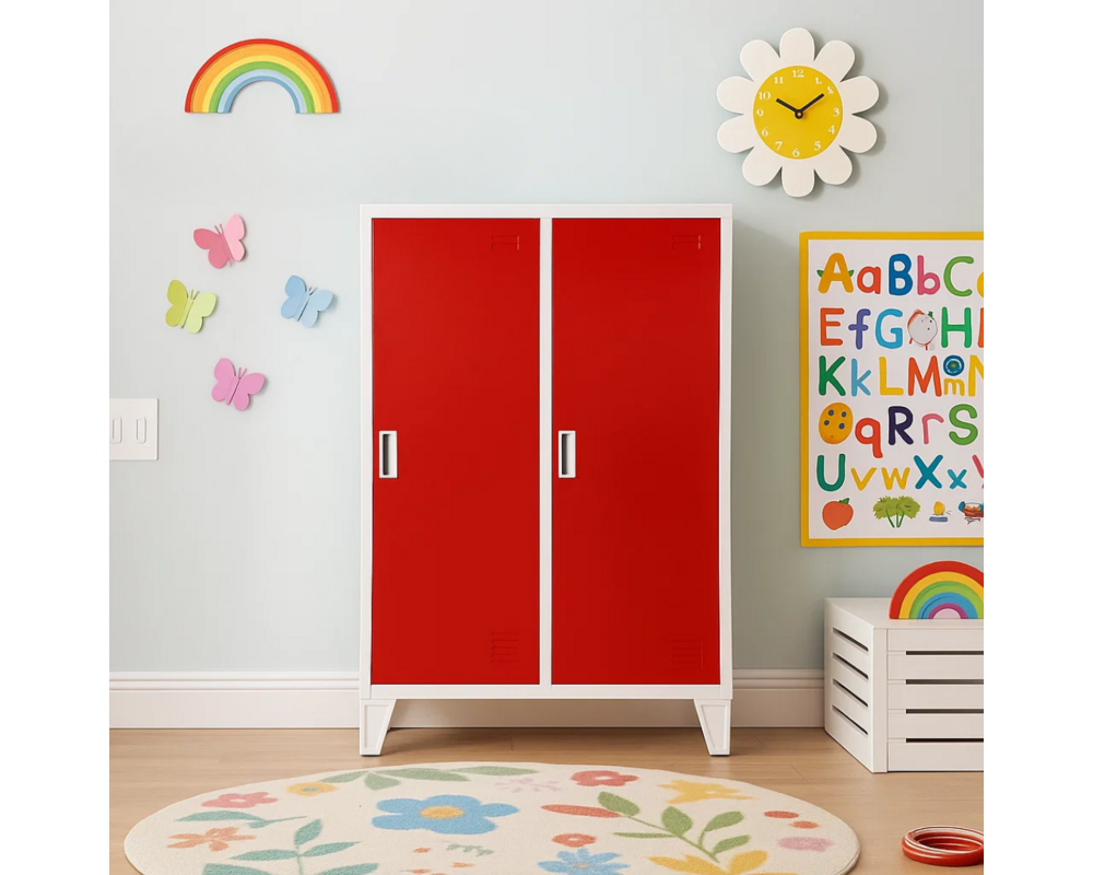 Метален шкаф Метален шкаф Carmen CR-1605-2 JZ - сив / червен 3