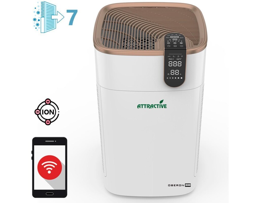 Пречиствател на въздух Attractive Oberon 800 WiFi, дизайн В (до 96 м2) - Пречиствател за въздух 6