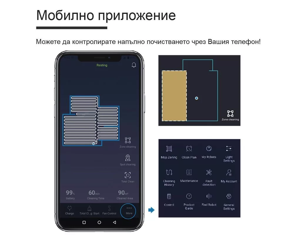 Смарт прахосмукачка MAGNUM Black с UVC лампа за стерилизация (черен) 6