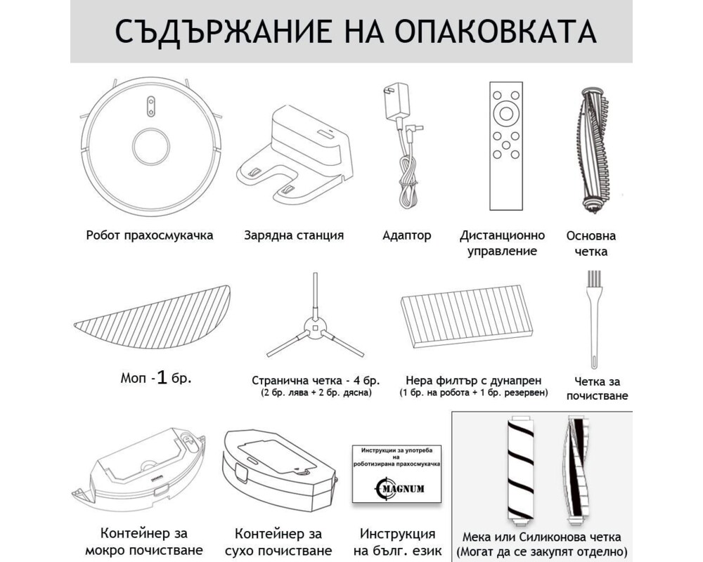 Смарт прахосмукачка MAGNUM ONE Black с БГ приложение и сухо и мокро почистване (черен) 12