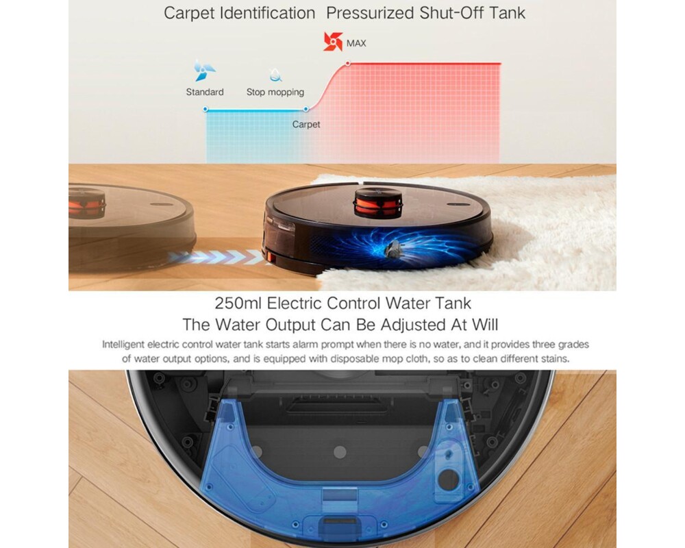 Смарт прахосмукачка Xiaomi LYDSTO R1 с автоматичен контейнер за отпадъци (черен) 8