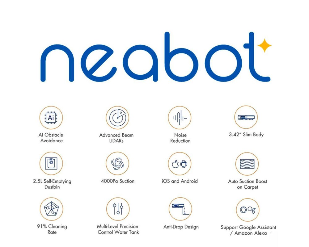 Смарт прахосмукачка Neabot NoMo Q11 със скрит лазер и автоматичен контейнер за отпадъци 12