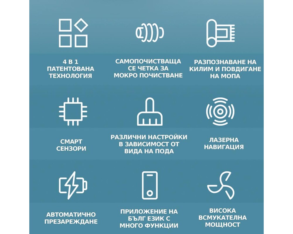 Смарт прахосмукачка Tecbot M1 и подомиячка със самопочистващ моп (бял) 7