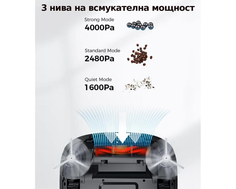 Смарт прахосмукачка Tecbot M1 и подомиячка със самопочистващ моп (черен) 5