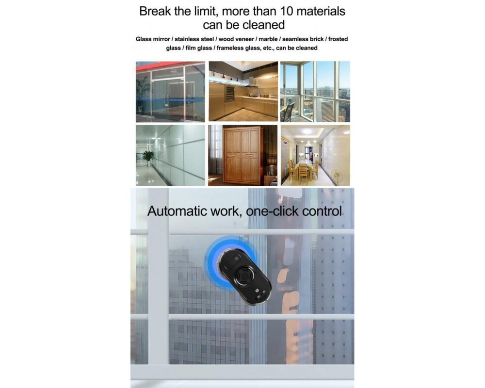 Уред за почистване на прозорец Glassbot CRYSTAL (черен) 10