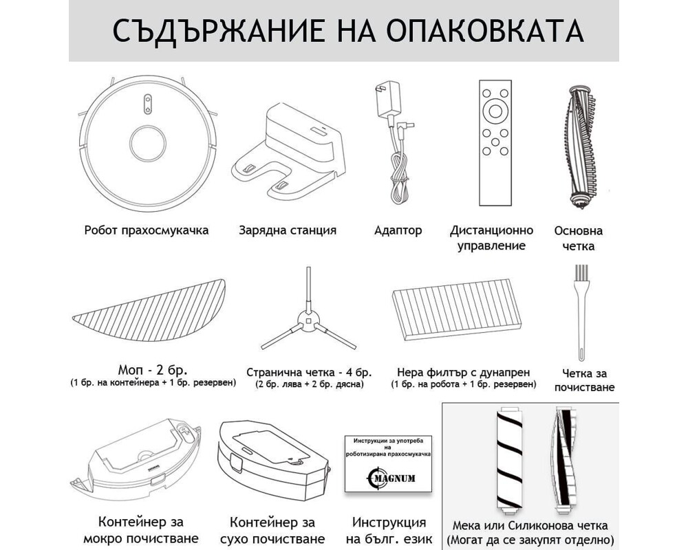 Смарт прахосмукачка MAGNUM UV+ Black с UVC лампа за стерилизация (черен) 12
