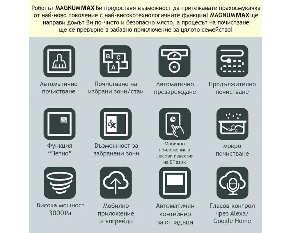 Смарт прахосмукачка MAGNUM MAX с автоматичен контейнер за отпадъци (бял) 6