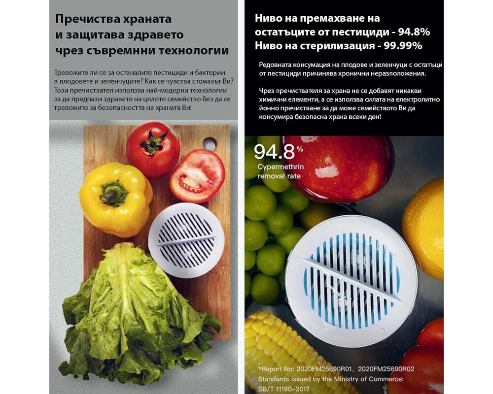 Уред за пречистване на храна Xiaomi Xiaoda 5