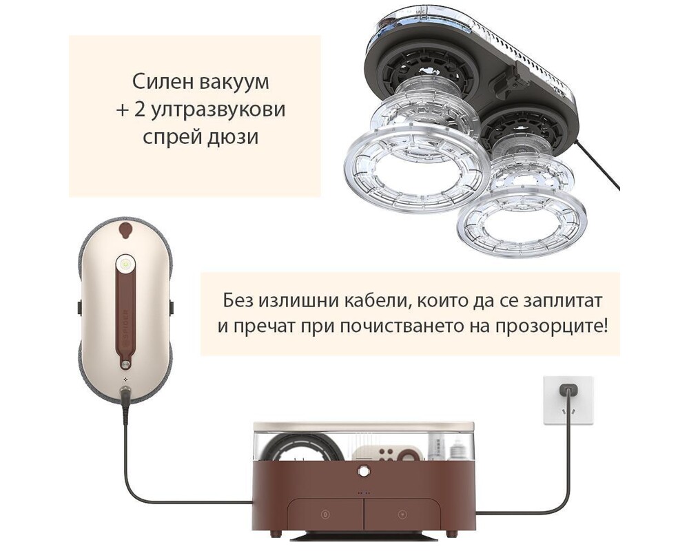 Уред за почистване на прозорец Иновативен Spider SPRAY Pro (със спрей функция) 11