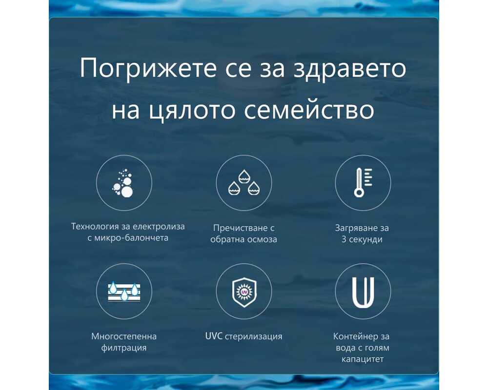 Пречиствател за вода Диспенсър за пречистване, затопляне и охлаждане на вода с многостепенна филтрация ELIXIR Pro 3