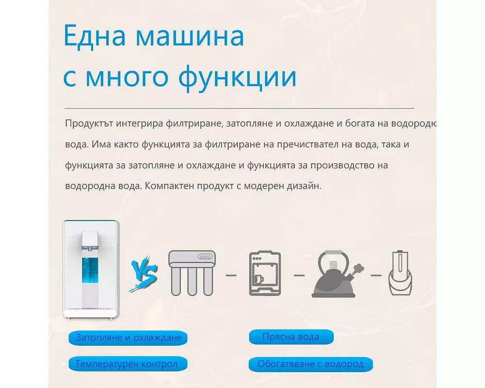 Пречиствател за вода Диспенсър за пречистване, затопляне и охлаждане на вода с многостепенна филтрация ELIXIR Pro 9