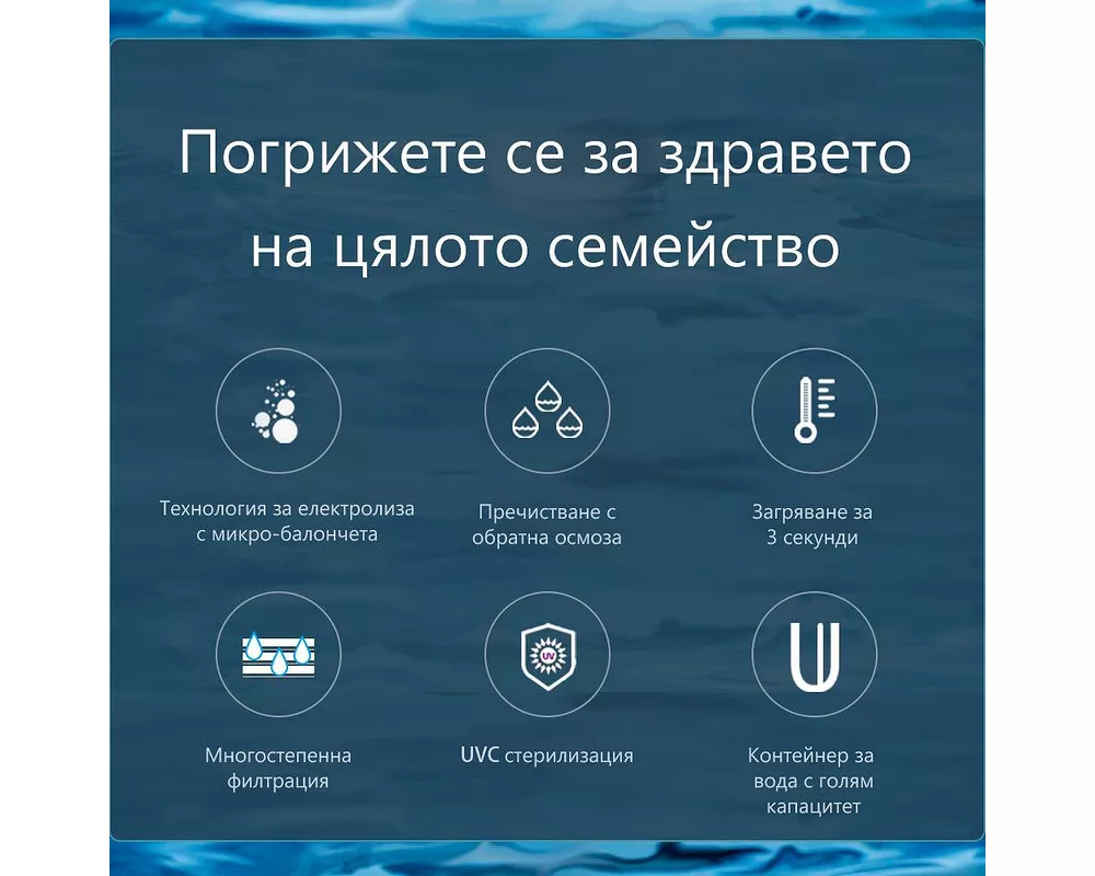 Пречиствател за вода Диспенсър за пречистване, затопляне и охлаждане на вода с многостепенна филтрация ELIXIR Pro 3