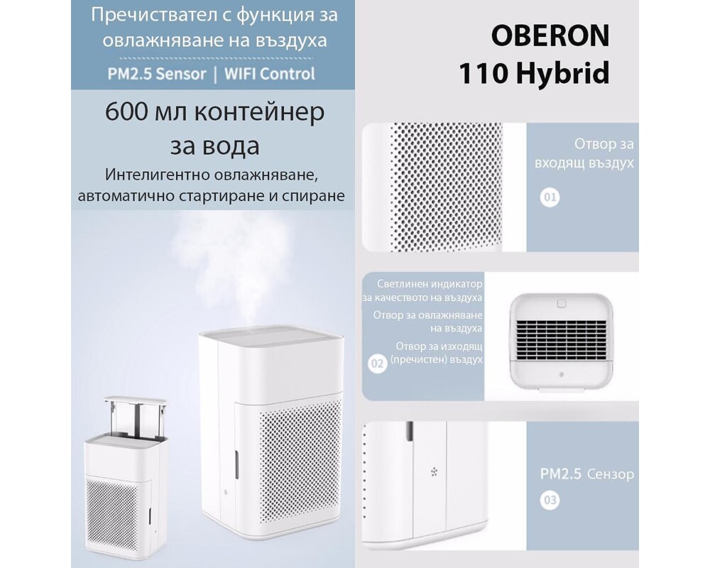 Овлажнител на въздуха Oberon 110 HYBRID (до 15 м2) - 6