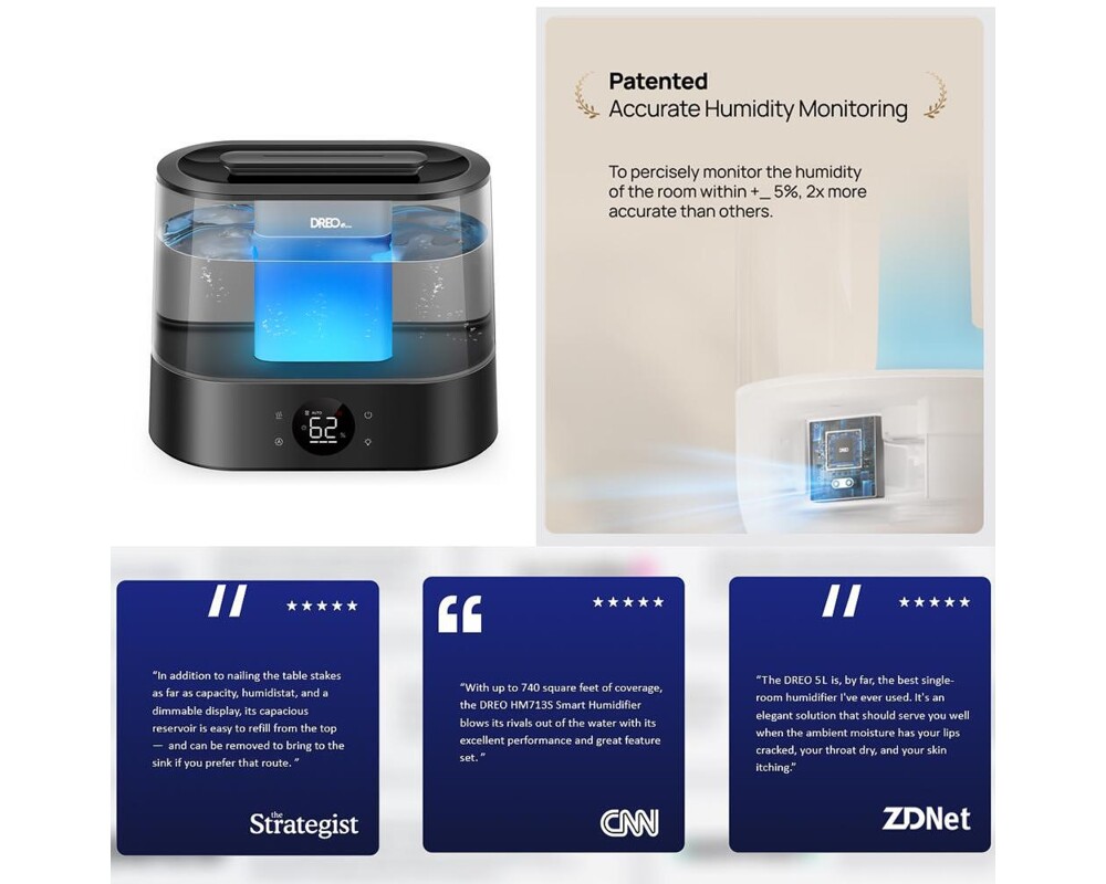 Овлажнител на въздуха Ултразвуков овлажнител за въздух DREO 420S 8