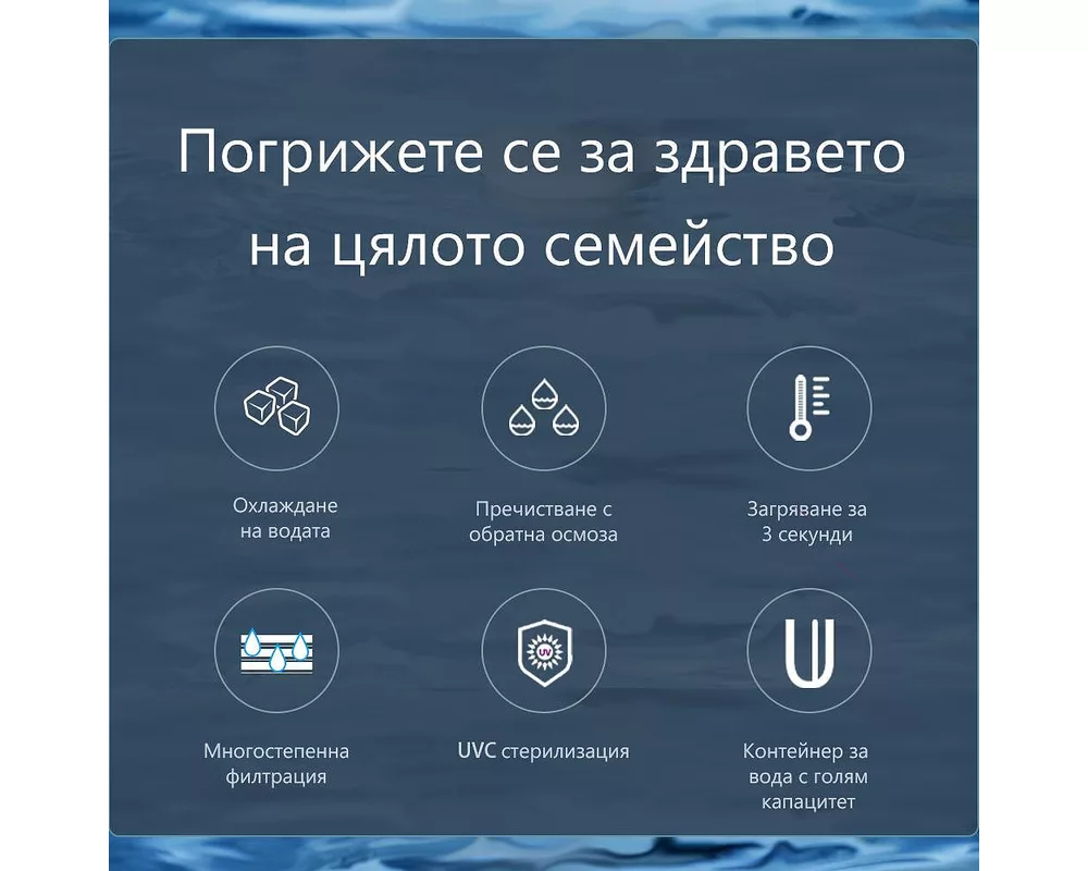 Пречиствател за вода Диспенсър за пречистване, затопляне и охлаждане на вода с многостепенна филтрация ELIXIR Pro Plus 4