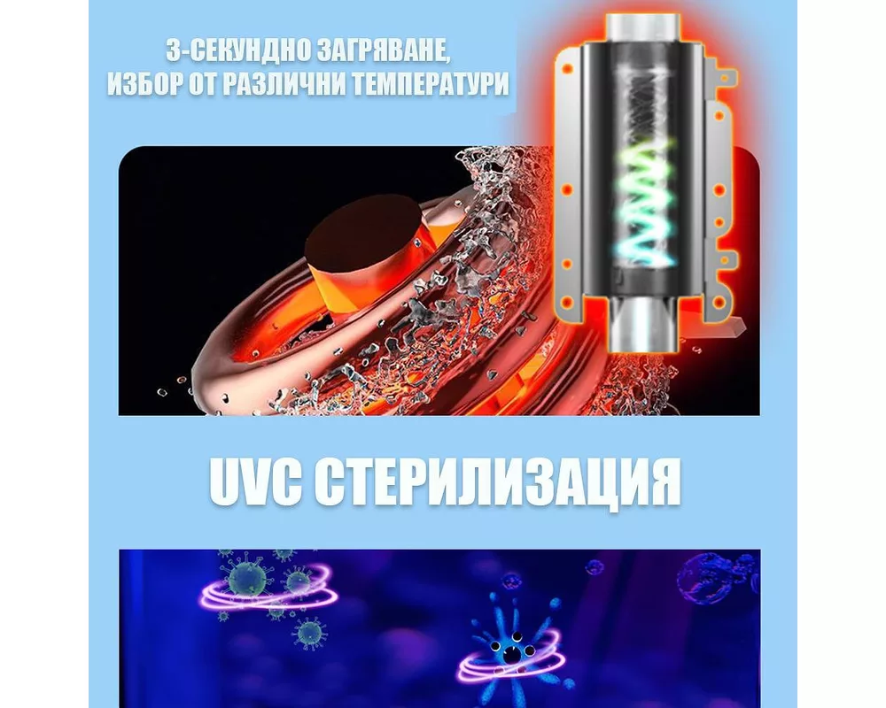 Пречиствател за вода Диспенсър за пречистване, затопляне, охлаждане на вода с многостепенна филтрация с ледогенератор ELIXIR Ice 7