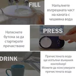 Пречиствател за вода Автоматична кана за пречистване на вода Elixir UP, Композитен Nano филтър с карбонов слой, Премахва бактерии, вируси, колоиди, микропластмаси 6