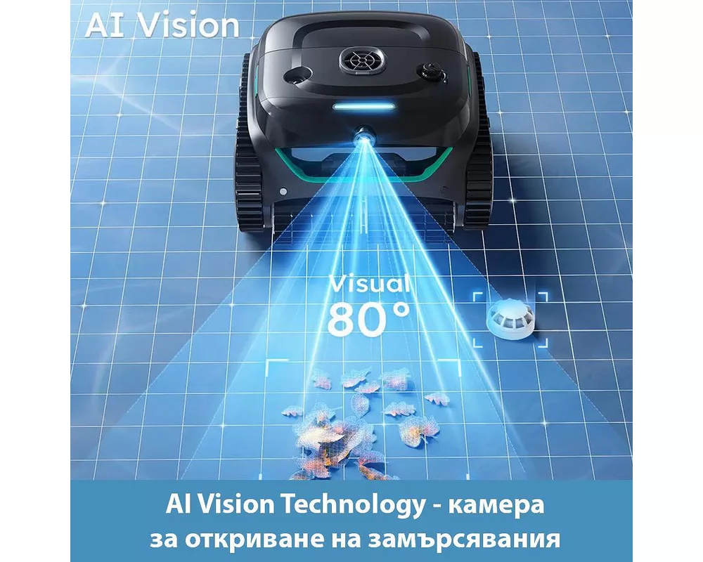 Робот за басейн Безкабелен робот за басейни Wybot C2 Pro Vision, Двойна филтрация, Почиства до 180 мин/200 м2, AI камера за откриване на замърсявания 7