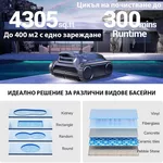 Робот за басейн Безкабелен робот за басейни Wybot M1, Двойна филтрация, Почиства до 300 мин/400 м2, 2 реда четки, 120W 9