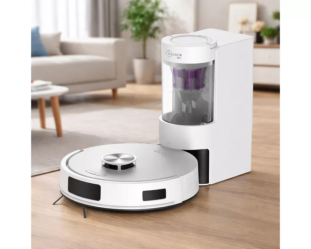 Смарт прахосмукачка MAGNUM UP с автоматичен контейнер за отпадъци, до 20 000 Pa мощност, Прозрачен автоматичен контейнер 6