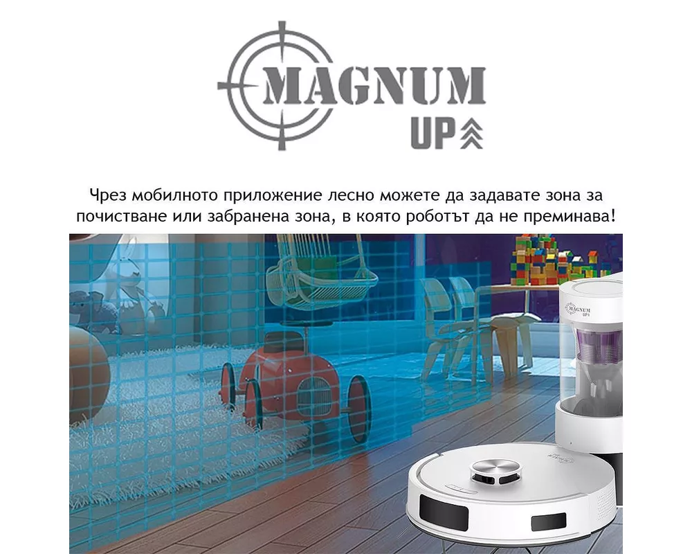 Смарт прахосмукачка MAGNUM UP с автоматичен контейнер за отпадъци, до 20 000 Pa мощност, Прозрачен автоматичен контейнер 9