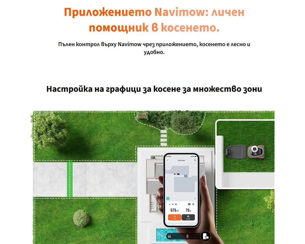Косачка   робот без ограничителен кабел SEGWAY NAVIMOW H1500E - до 1500 кв.м 8