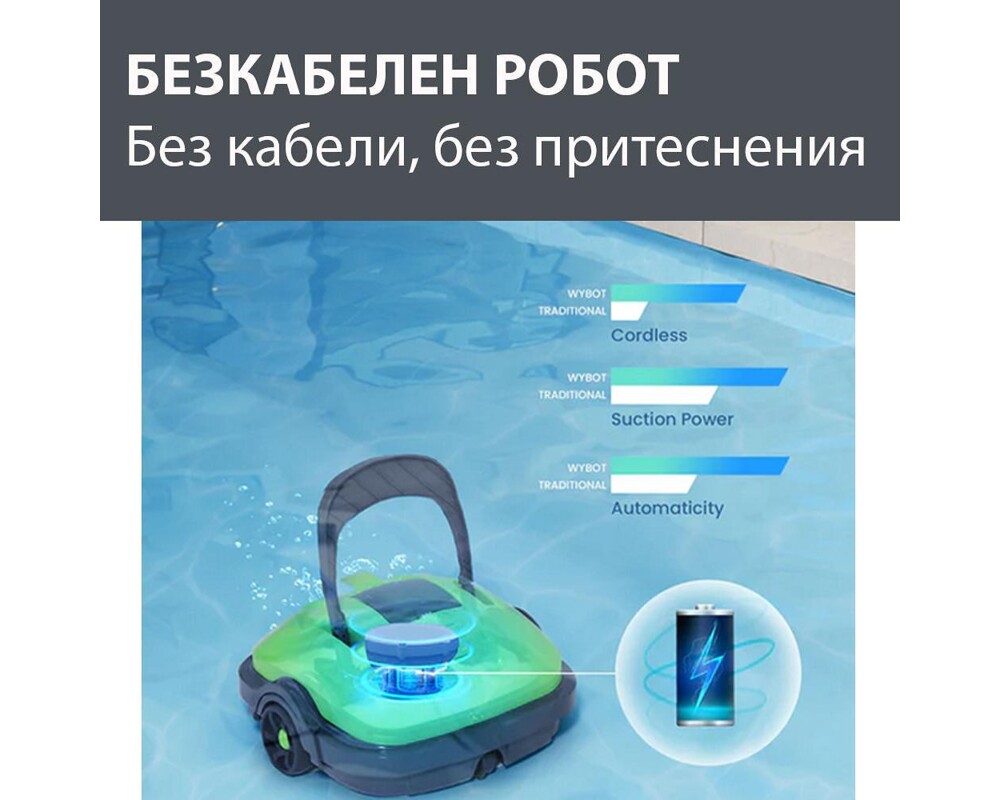 Робот за басейн Безкабелен робот за басейни Wybot OSPREY 200 MAX 9 Робот за басейн Безкабелен робот за басейни Wybot OSPREY 200 MAX 9