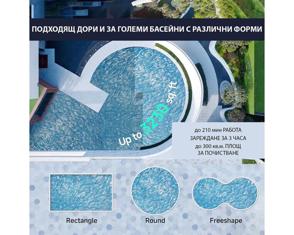 Робот за басейн Безкабелен робот за басейни Wybot S2 7 Робот за басейн Безкабелен робот за басейни Wybot S2 7