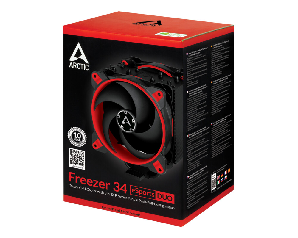 Охладител за процесор Arctic Freezer 34 eSports DUO - Червен, Intel/AMD 16