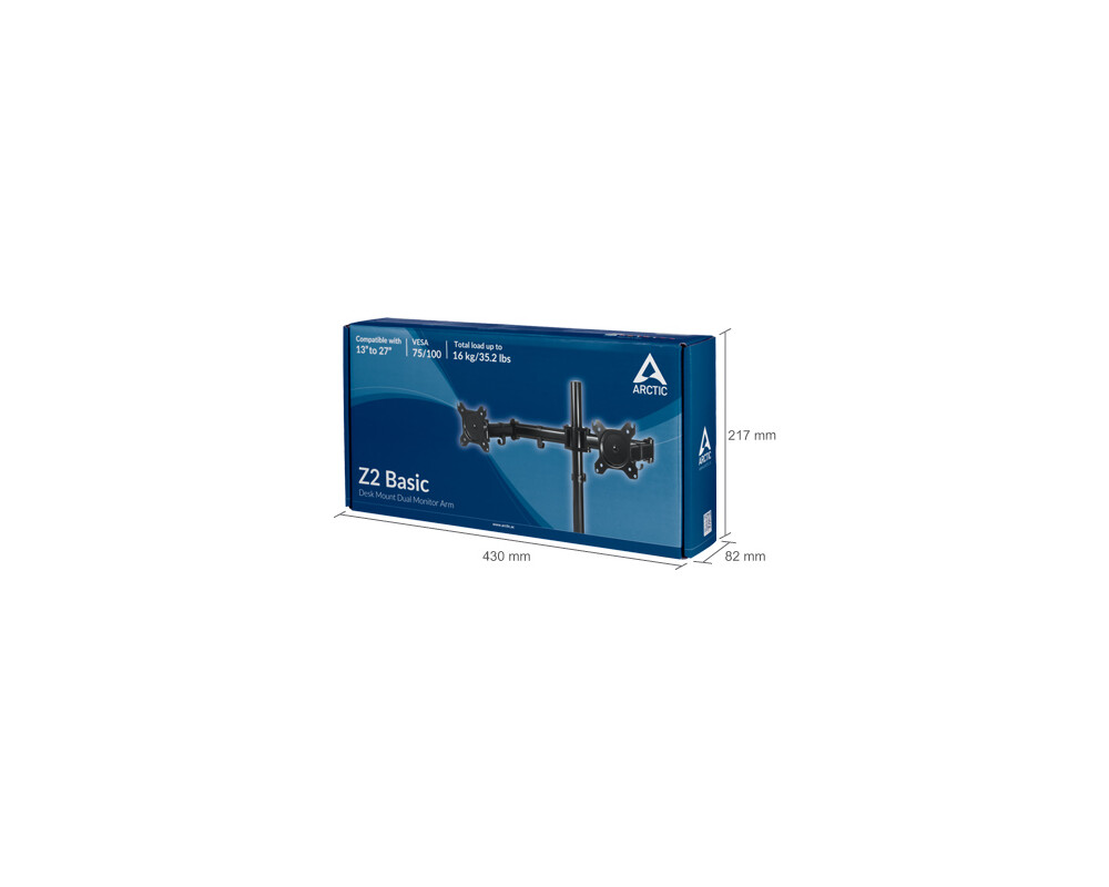 Стойка ARCTIC Z2 Basic, За бюро, 13" - 27" 22