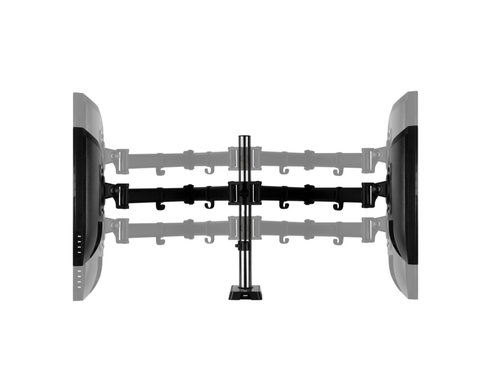 Стойка за 2 монитора за бюро ARCTIC Z2 (ген.3), Регулируема, 34", 15 кг, 4 x USB 2.0, Черна 12