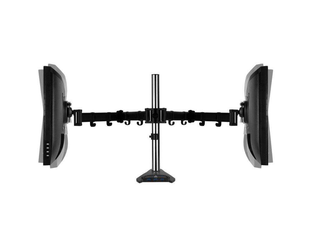 Стойка за 2 монитора за бюро ARCTIC Z2 Pro Gen 3, Регулируема, до 34"/29", 15 кг, 4 x USB3.0, Черна 14