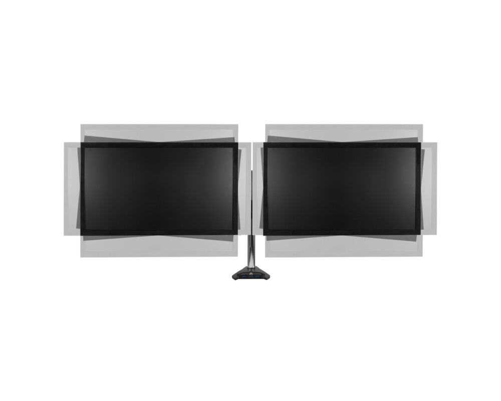 Стойка за 2 монитора за бюро ARCTIC Z2 Pro Gen 3, Регулируема, до 34"/29", 15 кг, 4 x USB3.0, Черна 16