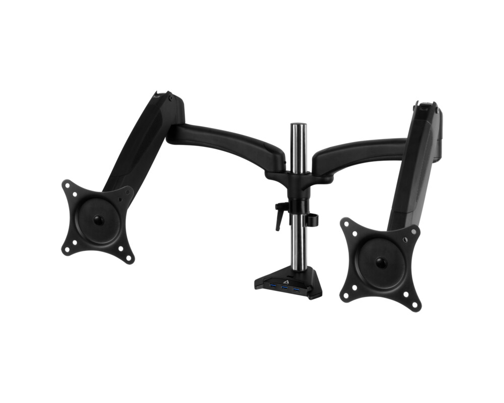 Стойка за 2 монитора за бюро ARCTIC Z2-3D (ген.3), Регулируема, 34", 8 кг, 4 x USB 3.2 Gen 1 10