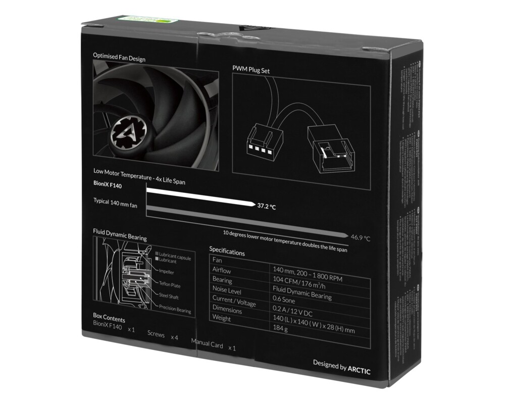 Вентилатор ARCTIC BioniX F140 Grey 140mm 10