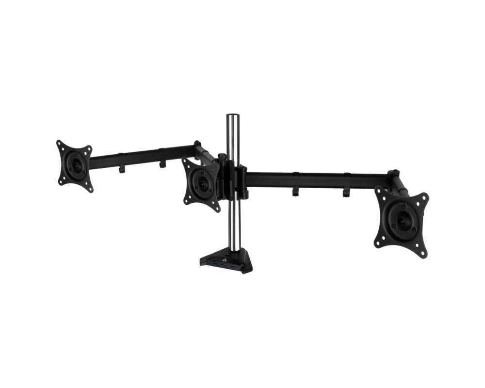 Стойка за 3 монитора ARCTIC Z3 Pro (Gen 3), за бюро, USB 3.2 Gen 1 хъб, Черна 8