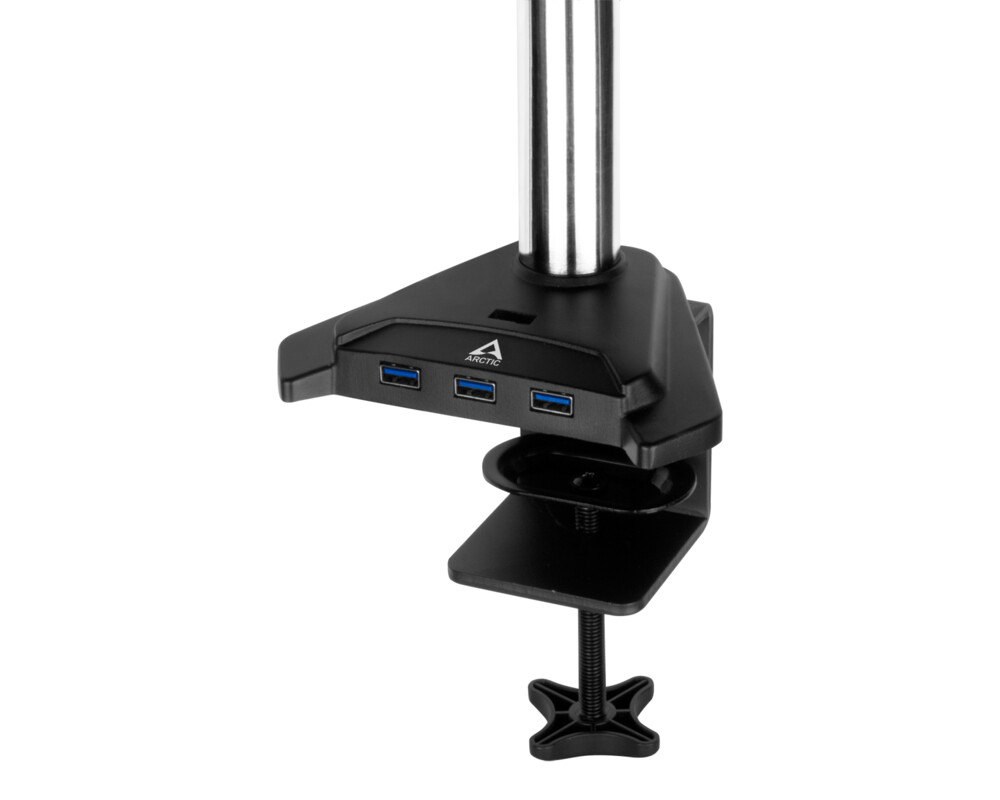 Стойка за 3 монитора ARCTIC Z3 Pro (Gen 3), за бюро, USB 3.2 Gen 1 хъб, Черна 16