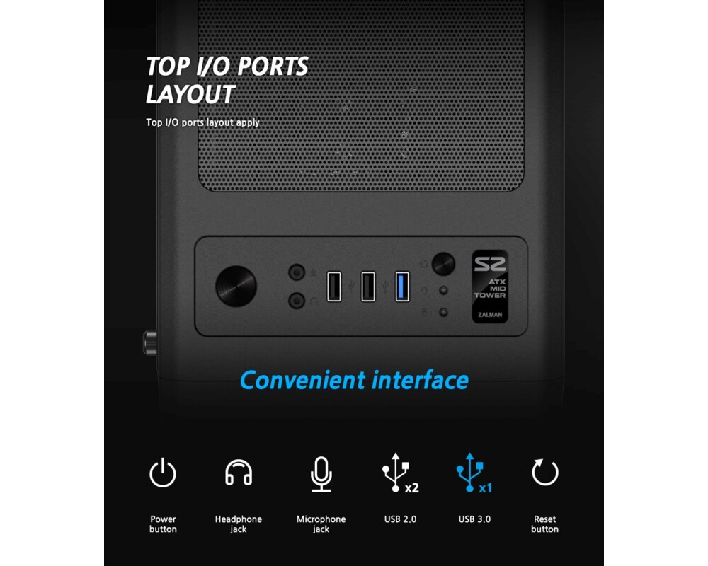 Кутия ZALMAN S2 ATX mid tower 8