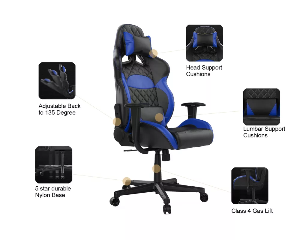 Геймърски стол Gamdias - ZELUS E1 L Blue 2