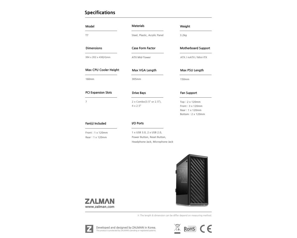 Кутия Zalman ATX - T7 - Black 9
