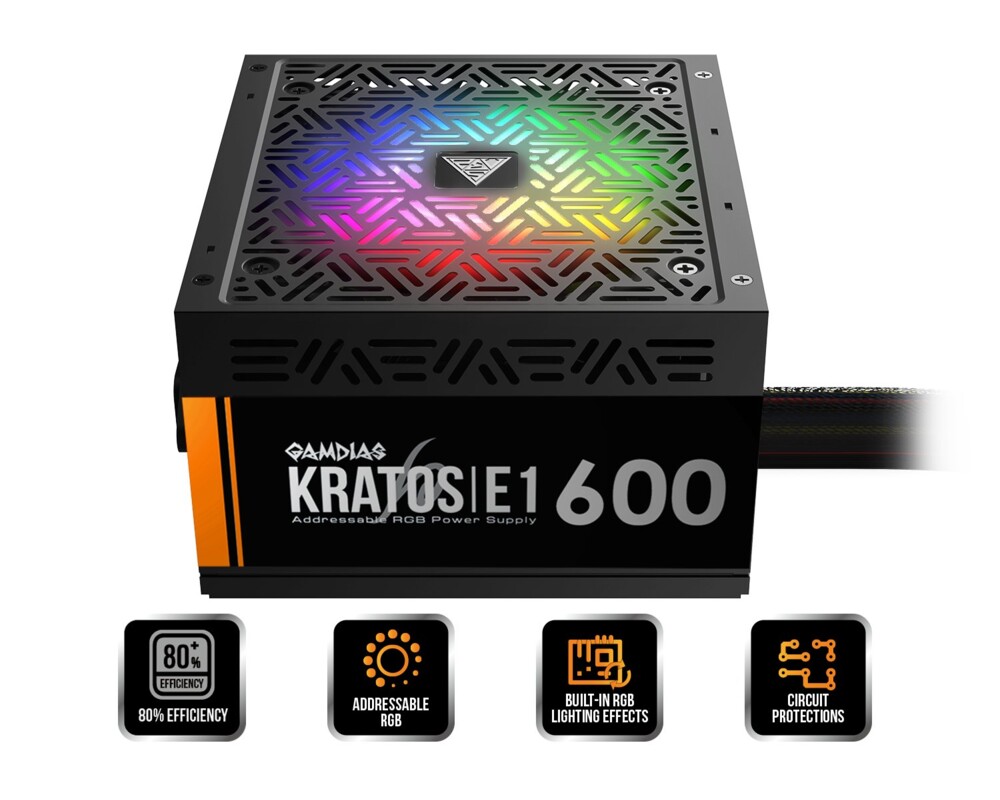 Захранване Gamdias 600W Addressable RGB - KRATOS E1... 2