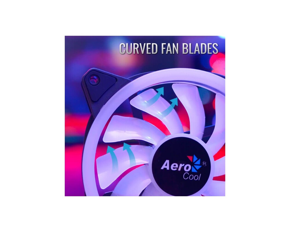 Вентилатор AeroCool комплект вентилатори Pack 3-in-1 3x120mm - DUO 12 Pro - Addressable RGB with Hub 6