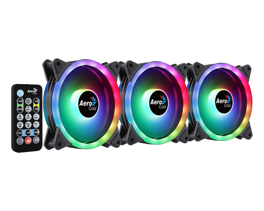 Вентилатор AeroCool комплект вентилатори Pack 3-in-1 3x120mm - DUO 12 Pro - Addressable RGB with Hub 10