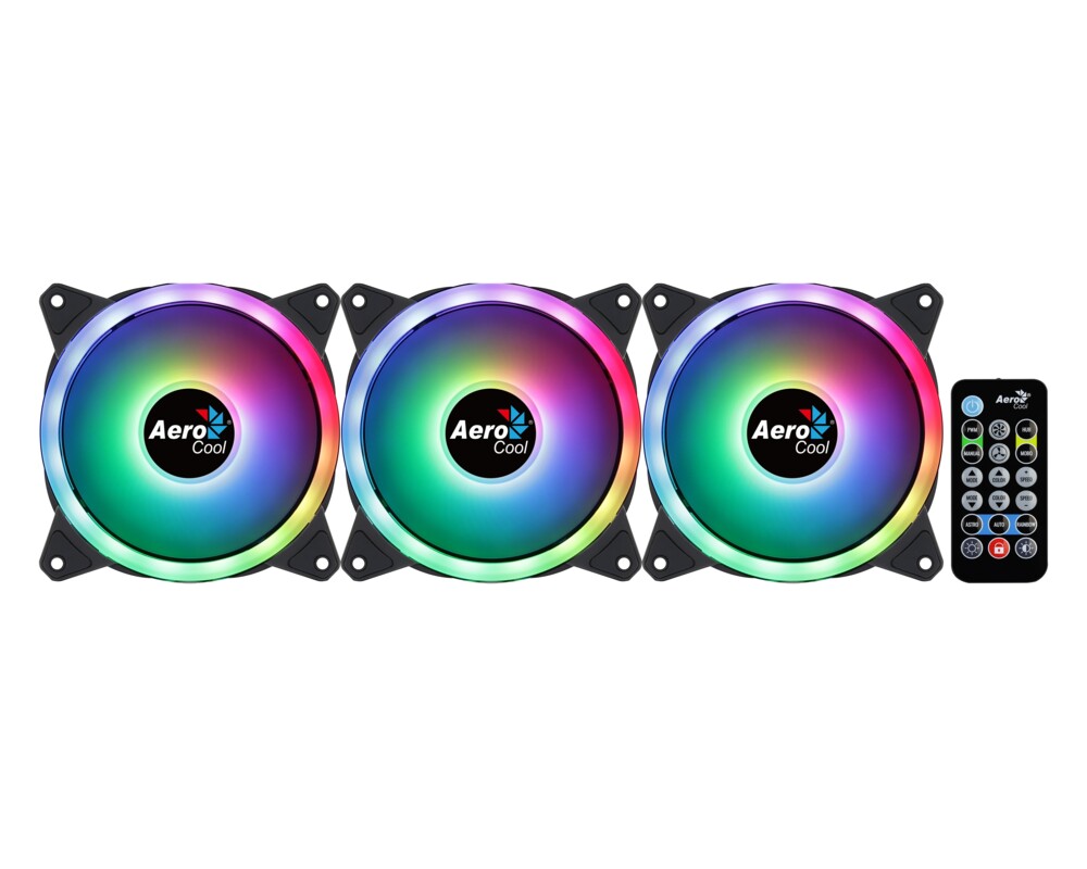 Вентилатор AeroCool комплект вентилатори Pack 3-in-1 3x120mm - DUO 12 Pro - Addressable RGB with Hub 9