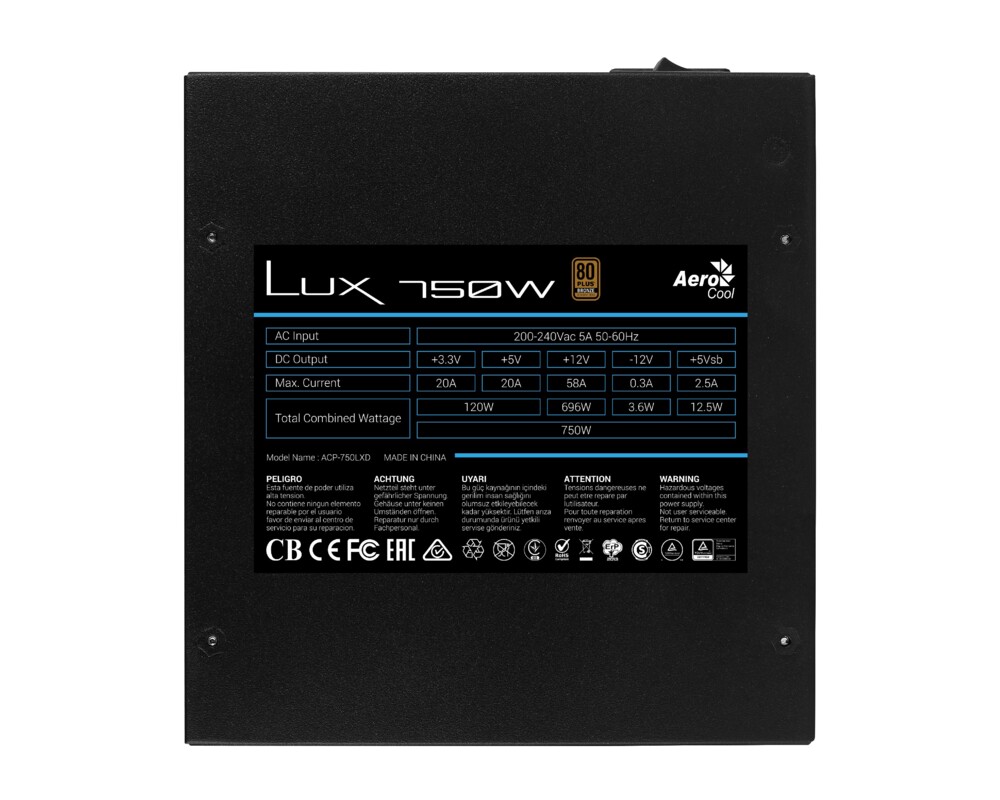 Захранване 750W AeroCool LUX 80 PLUS Bronze 2