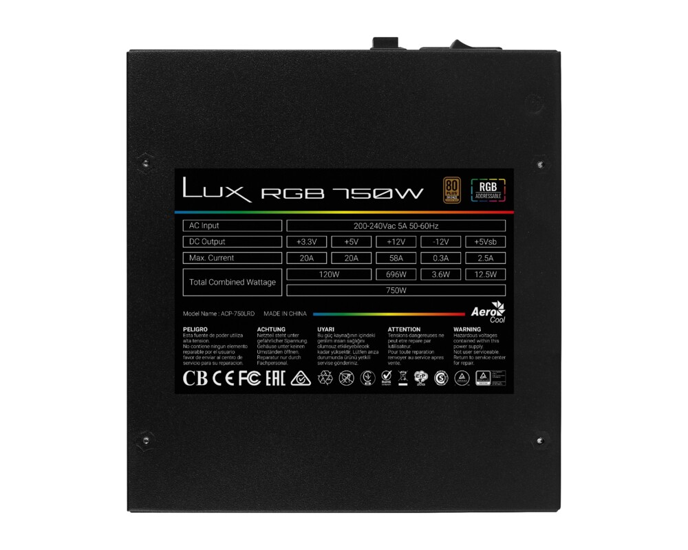 Захранване AeroCool LUX RGB 750W - Bronze 2