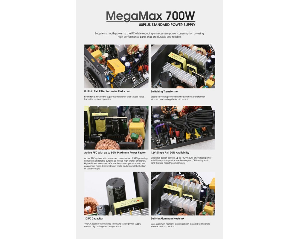 Захранване Zalman MegaMax 700W 80+ ZM700-TXII 9