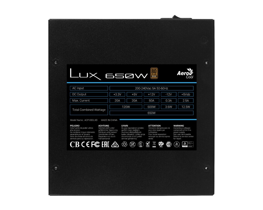 Захранване 650W AeroCool LUX 80 PLUS Bronze 8