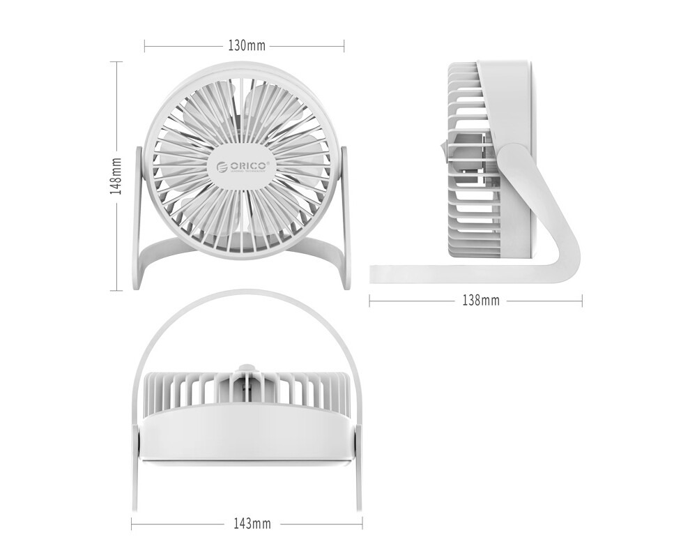 Вентилатор Orico за бюро Desktop USB - FT1-2-WH-PRO 3